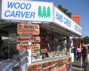 This vendor was selling custom-made wood signs.